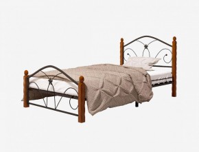 Кровать "Селена 1" Черная (900*2000) (ножки-махагон) с коваными элементами в Ревде - revda.ok-mebel.com | фото 1