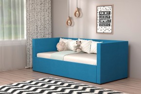 Кровать с ПМ (арт.030) (с/м 900*2000мм) (б/матр), ткань синяя в Ревде - revda.ok-mebel.com | фото