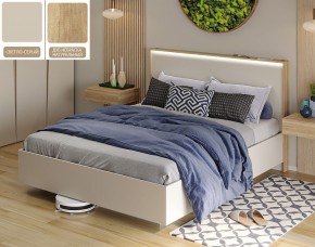 Кровать (Светло-серый U750 ST9/Дуб Небраска натуральный) 1600 в Ревде - revda.ok-mebel.com | фото
