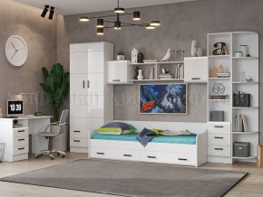 ВЕГА NEW Кровать 900 с настилом ЛДСП (Белый глянец/белый) в Ревде - revda.ok-mebel.com | фото 2