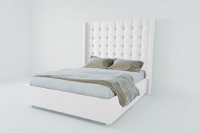 Кровать Венеция ЛЮКС без основания 900 (экокожа белая) в Ревде - revda.ok-mebel.com | фото