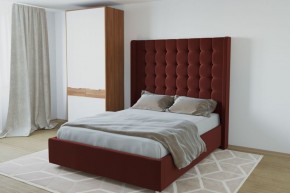 Кровать Венеция ЛЮКС с ПМ 1200 (велюр бордо) в Ревде - revda.ok-mebel.com | фото 2