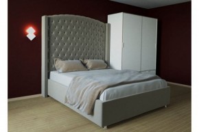 Кровать Версаль ЛЮКС с ПМ 1400 (велюр серый) в Ревде - revda.ok-mebel.com | фото