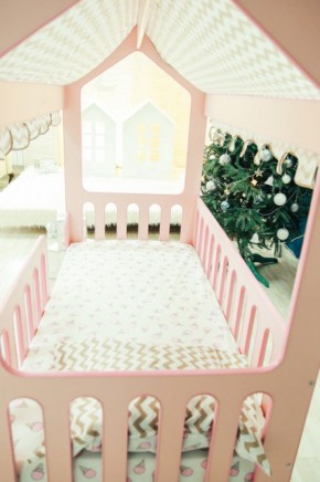 Кровать-домик без ящика 800*1600 (Розовый) в Ревде - revda.ok-mebel.com | фото 3