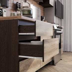 Кухня Энигма 1.6 м (венге/дуб каньон) в Ревде - revda.ok-mebel.com | фото 2