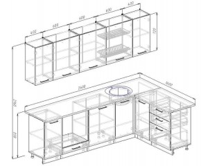 Кухня угловая Антрацит 2600х1600 (Стол. 38мм) в Ревде - revda.ok-mebel.com | фото 2