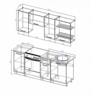 Кухонный гарнитур Антрацит 2000 (Стол. 26мм) в Ревде - revda.ok-mebel.com | фото 2