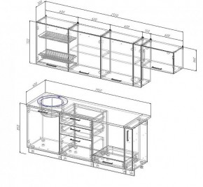 Кухонный гарнитур Антрацит 2550 (Стол. 38мм) в Ревде - revda.ok-mebel.com | фото 3