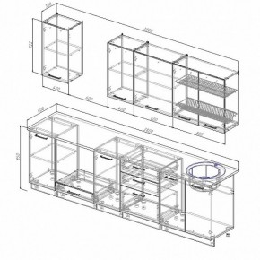 Кухонный гарнитур Антрацит 2800 (Стол. 26мм) в Ревде - revda.ok-mebel.com | фото 2