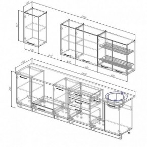 Кухонный гарнитур Антрацит 2800 (Стол. 38мм) в Ревде - revda.ok-mebel.com | фото 3