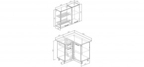 Кухонный гарнитур Белый Глянец 1000*1000 (Стол. 38мм) в Ревде - revda.ok-mebel.com | фото 2