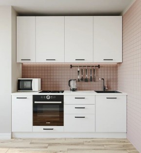 Кухонный гарнитур Белый Глянец 2200 h950 (Стол. 26мм) в Ревде - revda.ok-mebel.com | фото