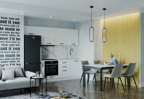 Кухонный гарнитур Белый Глянец 2550 (Стол. 38мм) в Ревде - revda.ok-mebel.com | фото