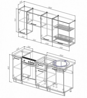 Кухонный гарнитур Жемчуг 1800 (Стол. 26мм) в Ревде - revda.ok-mebel.com | фото 2