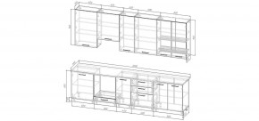 Кухонный гарнитур Каппучино 3000 h950 (Стол. 38мм) в Ревде - revda.ok-mebel.com | фото 2