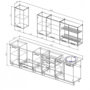Кухонный гарнитур Капри 2800 (Стол. 26мм) в Ревде - revda.ok-mebel.com | фото 2