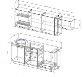 Кухонный гарнитур Лада 2550 (Стол. 26мм) в Ревде - revda.ok-mebel.com | фото 2