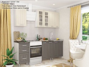 Кухонный гарнитур Луксор-евро 1600 серый-кремовый в Ревде - revda.ok-mebel.com | фото