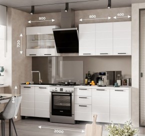 Кухонный гарнитур "Дина" 2.0 м (белый/белый глянец) в Ревде - revda.ok-mebel.com | фото