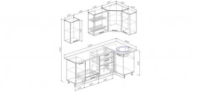 Кухонный гарнитур угловой Бланка 2200х1000 (Стол. 38мм) в Ревде - revda.ok-mebel.com | фото 2