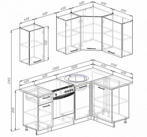 Кухонный гарнитур угловой Графика 2000х1200 (Стол. 26мм) в Ревде - revda.ok-mebel.com | фото 2