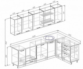 Кухонный гарнитур угловой Графика 2600х1600 (Стол. 26мм) в Ревде - revda.ok-mebel.com | фото 2