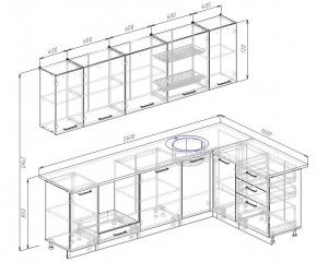 Кухонный гарнитур угловой Графика 2600х1600 (Стол. 26мм) в Ревде - revda.ok-mebel.com | фото 2