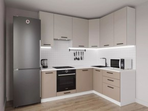 Кухонный гарнитур угловой Каппучино 2200*1600 h 950 (Стол. 26мм) в Ревде - revda.ok-mebel.com | фото