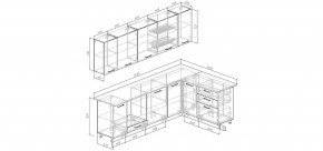 Кухонный гарнитур угловой Капри 2600х1600 (Стол. 38мм) в Ревде - revda.ok-mebel.com | фото