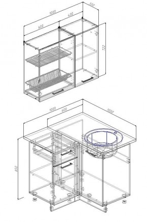 Кухонный гарнитур угловой Лада 1000х1000 (Стол. 26мм) в Ревде - revda.ok-mebel.com | фото 2