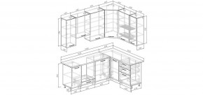 Кухонный гарнитур угловой Санторини 2200*1600 h950 (Стол. 38мм) в Ревде - revda.ok-mebel.com | фото 2