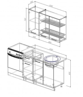 Кухонный гарнитур Вегас 1200 (Стол. 26мм) в Ревде - revda.ok-mebel.com | фото 2