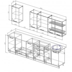 Кухонный гарнитур Вегас 2800 (Стол. 26мм) в Ревде - revda.ok-mebel.com | фото 2