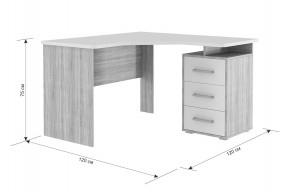 ЛАЙТ 2 Стол компьютерный угловой (1200) Дуб Сонома/Белый в Ревде - revda.ok-mebel.com | фото