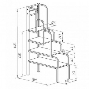 Лестница для металлических кроватей (Черный/Венге) в Ревде - revda.ok-mebel.com | фото 2