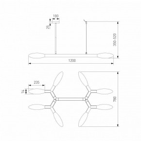 Люстра на штанге Eurosvet Covalent 30180 черный в Ревде - revda.ok-mebel.com | фото 3