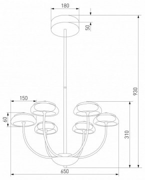 Люстра на штанге Eurosvet Fungo 50388 LED черный в Ревде - revda.ok-mebel.com | фото 4