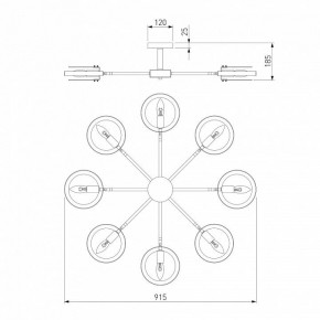 Люстра на штанге Eurosvet Gallo 70121/8 черный в Ревде - revda.ok-mebel.com | фото 3