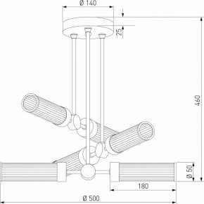 Люстра на штанге Eurosvet Oriens 60166/6 латунь в Ревде - revda.ok-mebel.com | фото 5