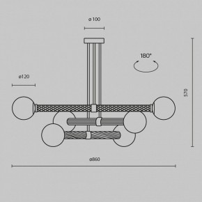 Люстра на штанге Maytoni Teatro MOD287PL-06BS в Ревде - revda.ok-mebel.com | фото 3