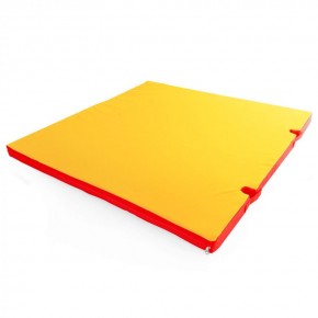 Мат гимнастический 1х1х0,05м с вырезом под стойки цв. красный-желтый в Ревде - revda.ok-mebel.com | фото 1