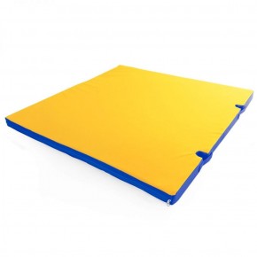 Мат гимнастический 1х1х0,05м с вырезом под стойки цв. синий-желтый в Ревде - revda.ok-mebel.com | фото 1