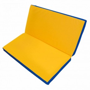 Мат гимнастический 1х1х0,1м складной цв. синий-желтый в Ревде - revda.ok-mebel.com | фото