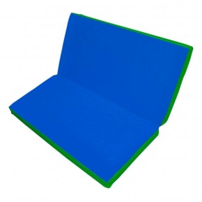 Мат гимнастический 1х1х0,1м складной цв. зеленый-синий в Ревде - revda.ok-mebel.com | фото