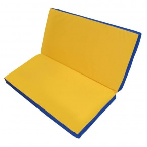 Мат гимнастический 1х1х0,05м складной цв. синий-желтый в Ревде - revda.ok-mebel.com | фото 1