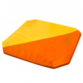Мат гимнастический 1,3x1,3x0,05м складной скошенные углы цв.оранжевый-желтый в Ревде - revda.ok-mebel.com | фото 1