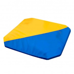 Мат гимнастический 1,3x1,3x0,05м складной скошенные углы цв.синий-желтый в Ревде - revda.ok-mebel.com | фото 1