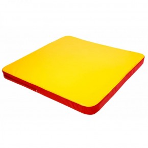 Мат гимнастический 1,36х1,36х0,08м складной закругленные углы цв. красный-желтый (для ДСК Игрунок) в Ревде - revda.ok-mebel.com | фото