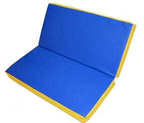 Мат гимнастический 1х1х0,08м складной цв. синий-желтый в Ревде - revda.ok-mebel.com | фото
