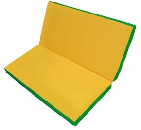 Мат гимнастический 1х1х0,08м складной цв. зеленый-желтый в Ревде - revda.ok-mebel.com | фото